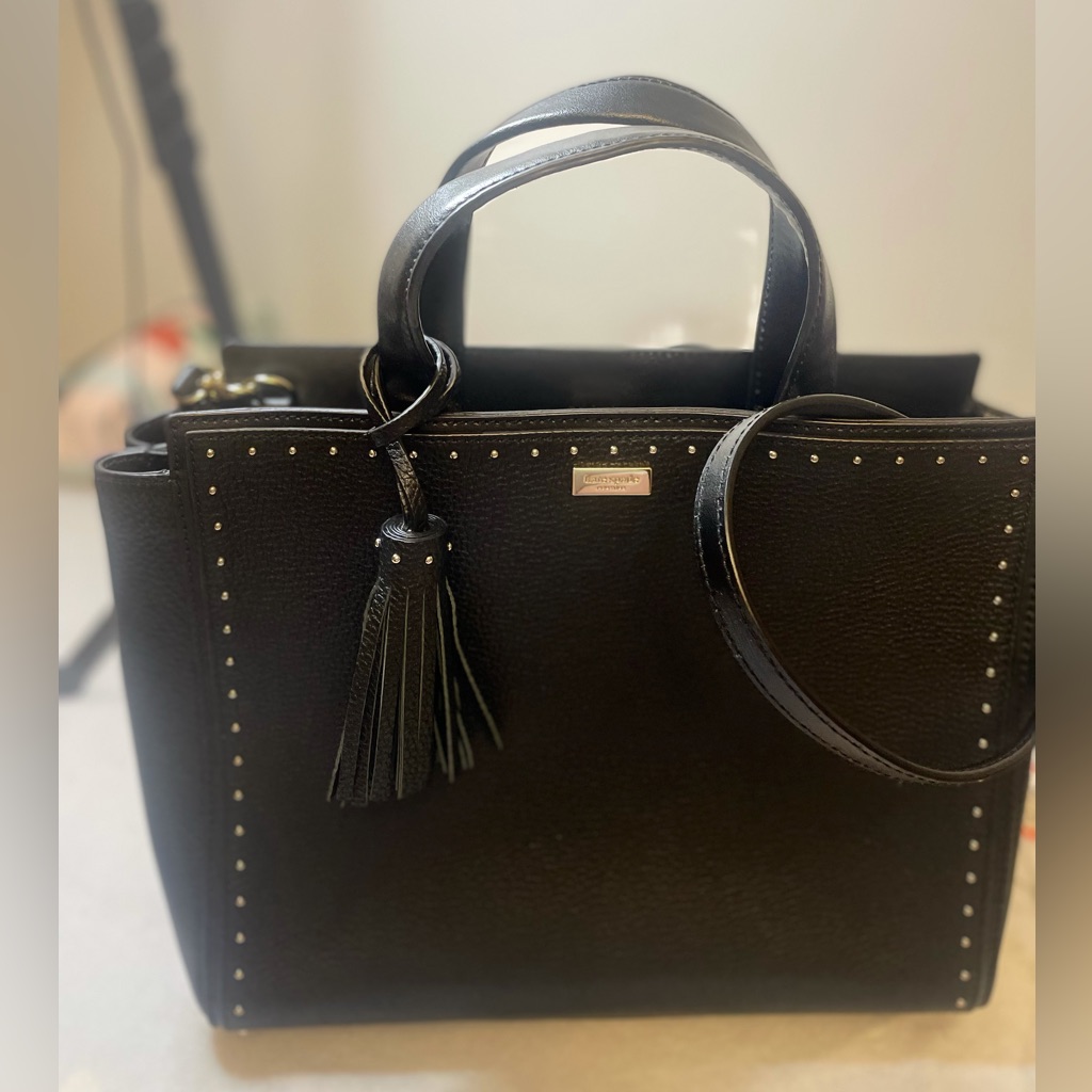 Kate Spade Cow Leather Studded Black Leather Shoulder/ Handbag Abbey West Nwot